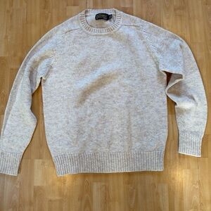 Sportscraft Vintage 70s Sears Wool Helms Sweater Pullover Light cream Size  XL